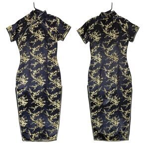 Traditional‎ Chinese Cheongsam Qipao Dress L(M) Mandarin Collar Gothic Darkfairy